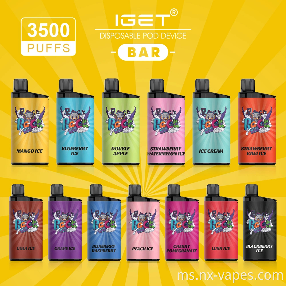 OEM IGET Bar 3500 Puffs Pengilang Vape IGET Terbaik